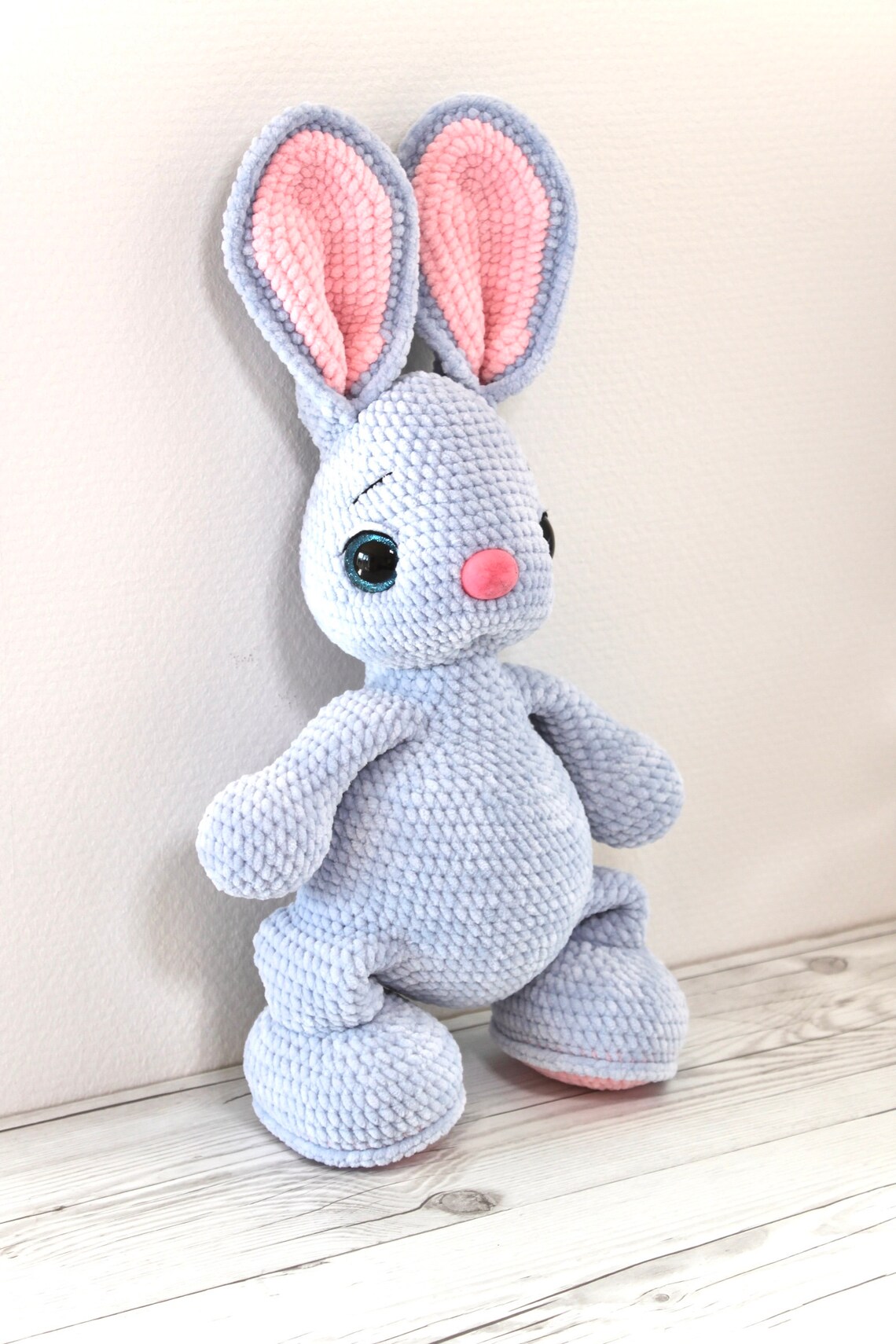 Cute bunny plush large stuffed animal crochet bunny toy Etsy