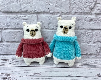 Polar bear, christmas decor, teddy bear, plushie, christmas gifts, holiday decor, handmade gift, crochet plush, plush toy, giant plush