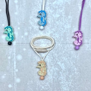 Fidget necklace, seahorse, stim toy, fidgets, seahorse necklace, fidget toys, stim jewelry, sensory toys, silicone necklace, stimming toys