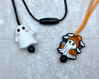 Fidget necklace, ghost, halloween fidget, stim toy, halloween necklace, gothic jewelry, fidget toys, sensory toys, fidgets, stim jewelry