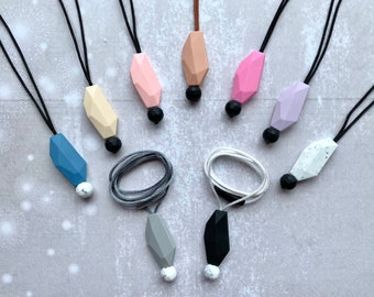 Gem Form Fidget Necklace, Sensory Stim Toy, Silicone Jewelry