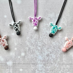 Fidget necklace, cow, stim toy, fidgets, stim jewelry, fidget toys, silicone necklace, sensory toys, fidgeting necklace, stimming toys