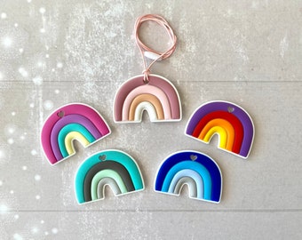 Chew necklace, rainbow, adult chewelry, fidget toys, fidget necklace, chewlery, stim toy adult, sensory toys, stimming toys