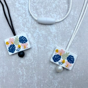 Fidget necklace, monstera, stim toy, fidgets, sensory necklace, adult fidget toys, stim jewelry, sensory toys, silicone necklace