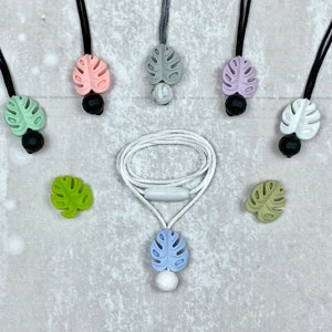 Fidget necklace, monstera, stimm toy, fidgets, adult fidget toys, sensory toys, stim toy adult, fidgets, silicone necklace,  stimming toys