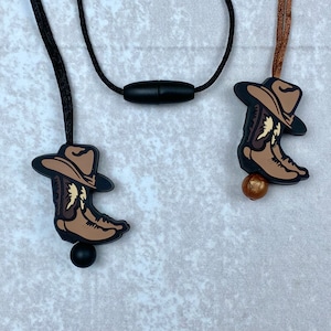Fidget necklace, Cowboy boot, stim toy, sensory necklace, fidget toys, wild west, stim jewelry, fidgets, sensory toys, stimming toys