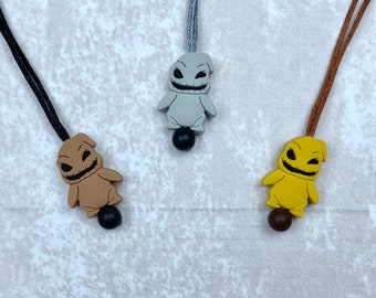 Silicone Fidget Necklace, Goth Stim Toy, Sensory Jewelry, Halloween Gift