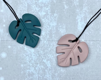 Chewelry, monstera, fidget necklace, chew necklace, chewlery, adult fidget toys, adult chewelry, stimm toy, fidgets, stimming toys