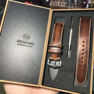 Vegetable tanned leather watch strap hot sale