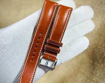 Vachetta Brown leather watch strap band strap 24mm 22mm 21mm 20mm 19mm 18mm 16mm