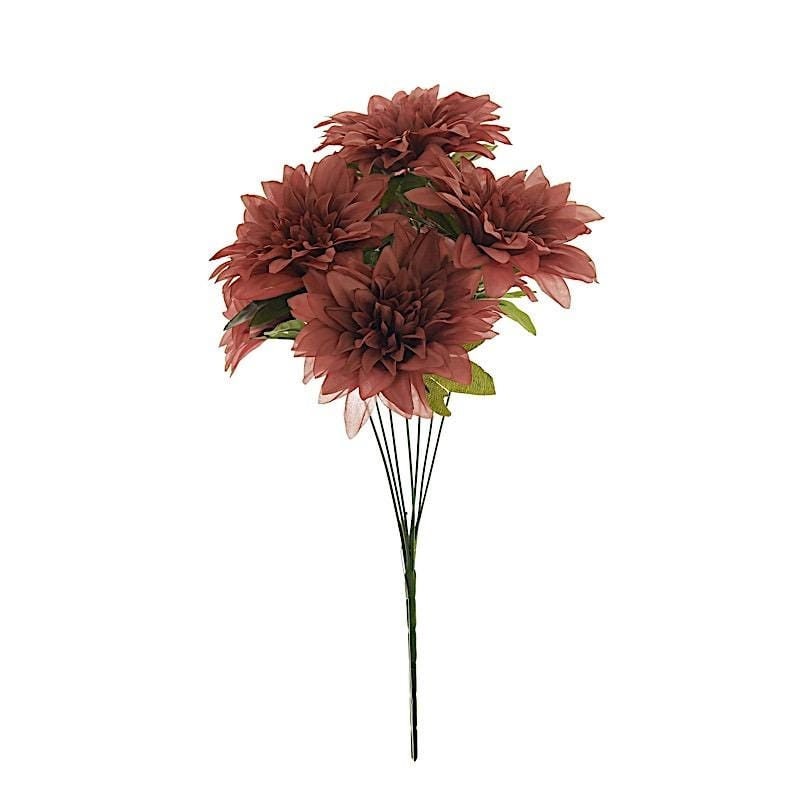 2 Dusty Rose 20 in tall Silk Dahlia Bushes Artificial