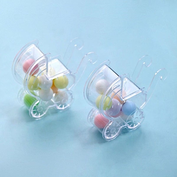 12 Clear 4 in Mini Stroller Baby Shower Party Favor Candy Gift Holders
