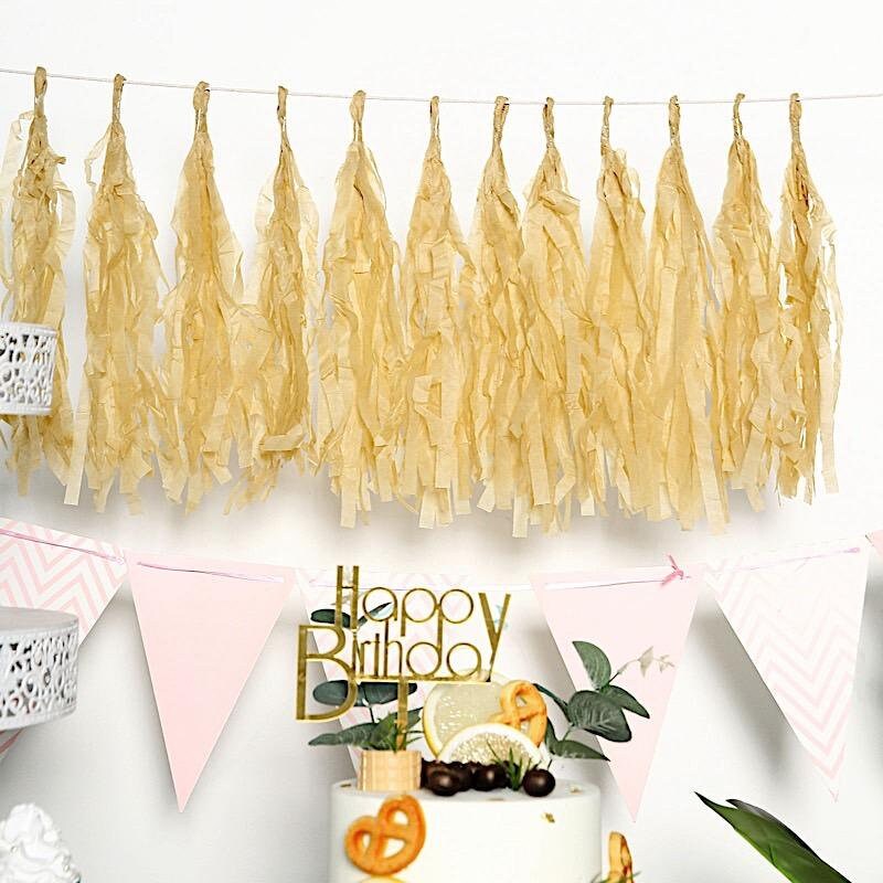Gold tissue paper garland online