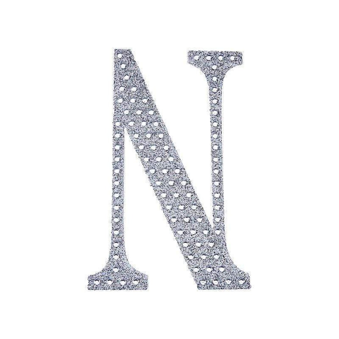 4 in Letter N Silver SelfAdhesive Rhinestones Etsy