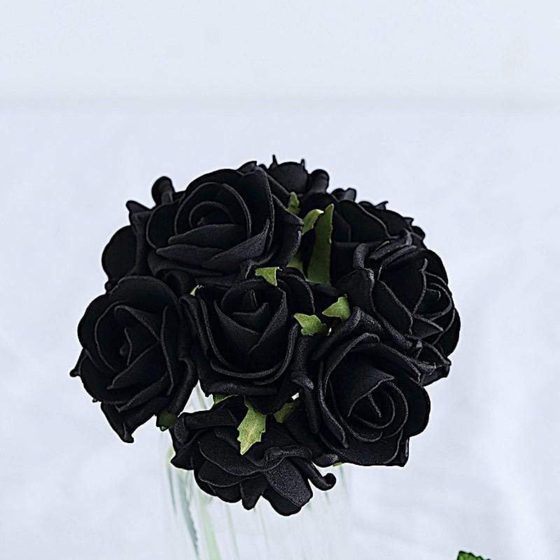 24 Black 2 in Artificial Mini Foam Roses Flower Stems | Etsy