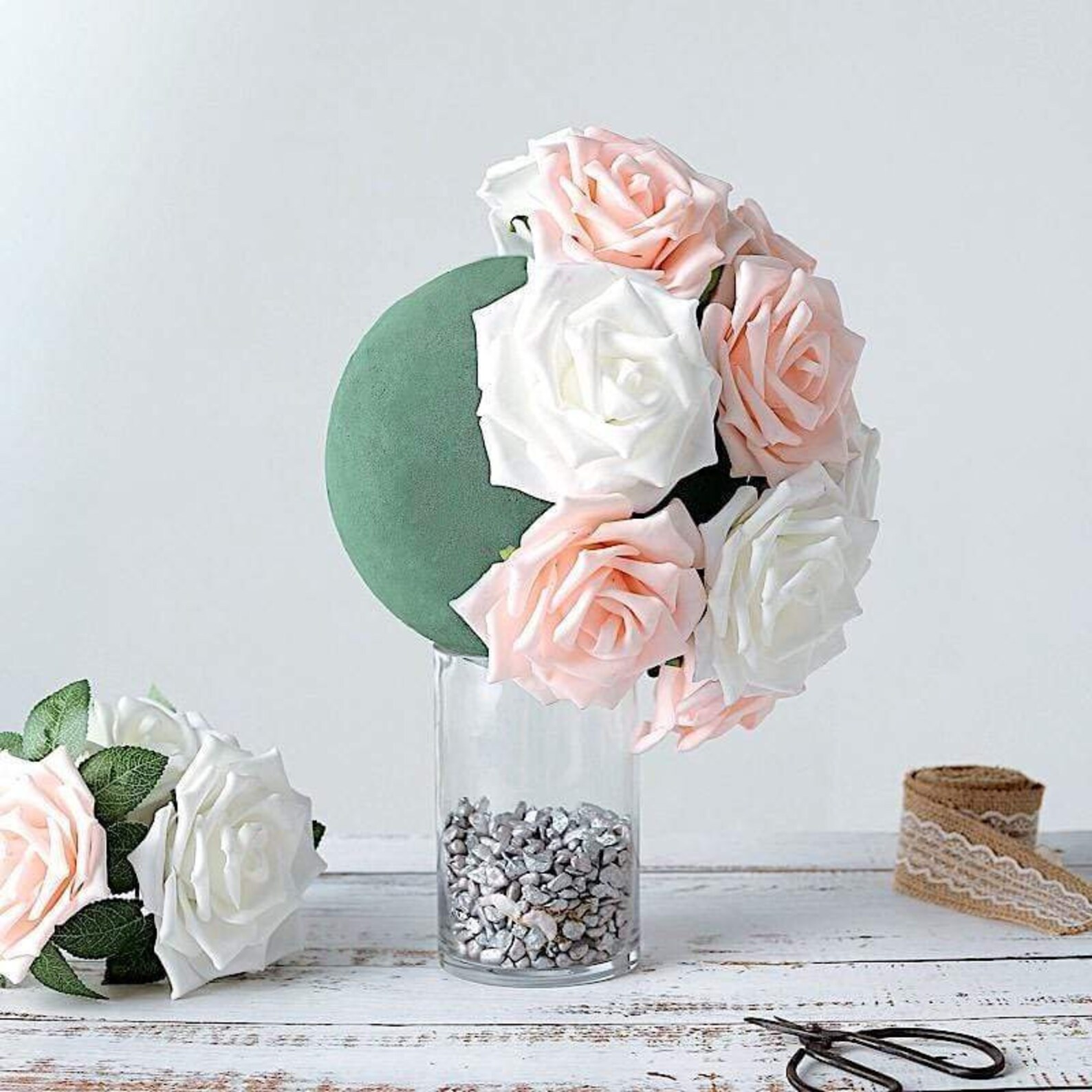 Green 8 in Round Wet Foam Ball Floral Sphere Etsy