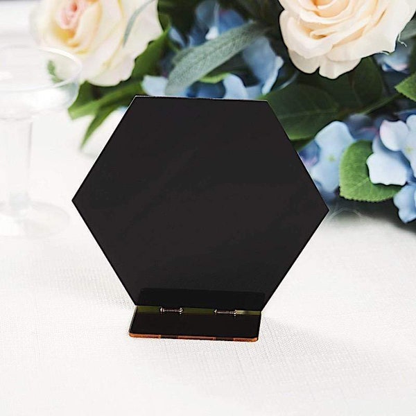 5 5 in Hexagon Table Numbers Sign Holders Acrylic Stands