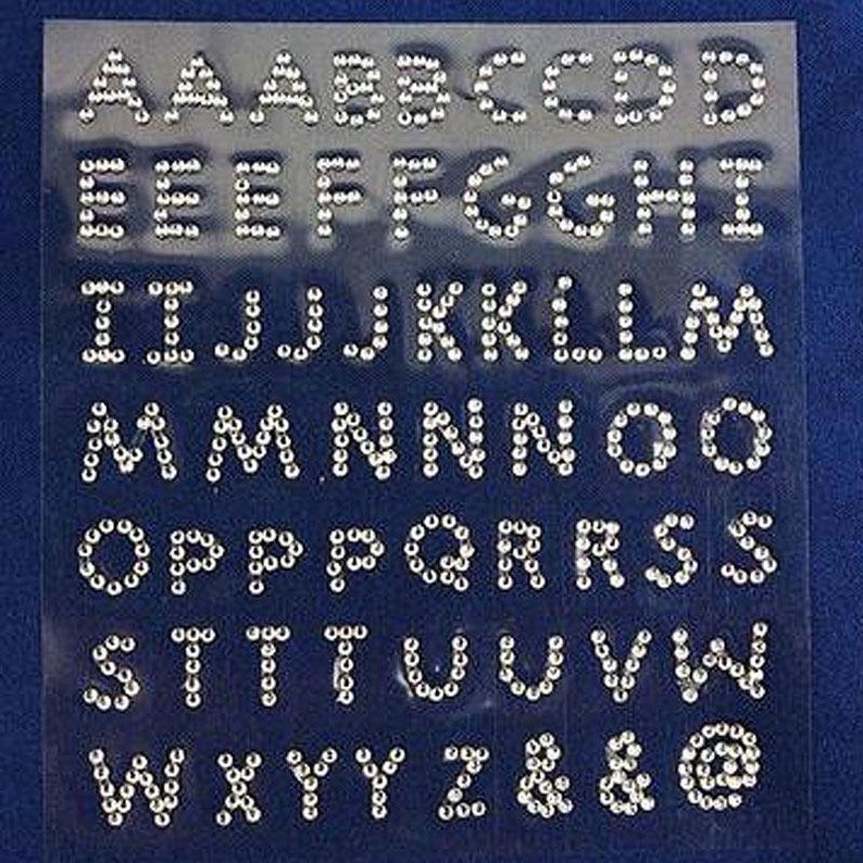 240 Clear Alphabet Letters Rhinestones Gem Stickers Etsy
