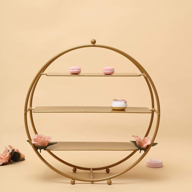 21 in tall Gold 3 Tier Metal Wheel Cupcake Holder Dessert Etsy