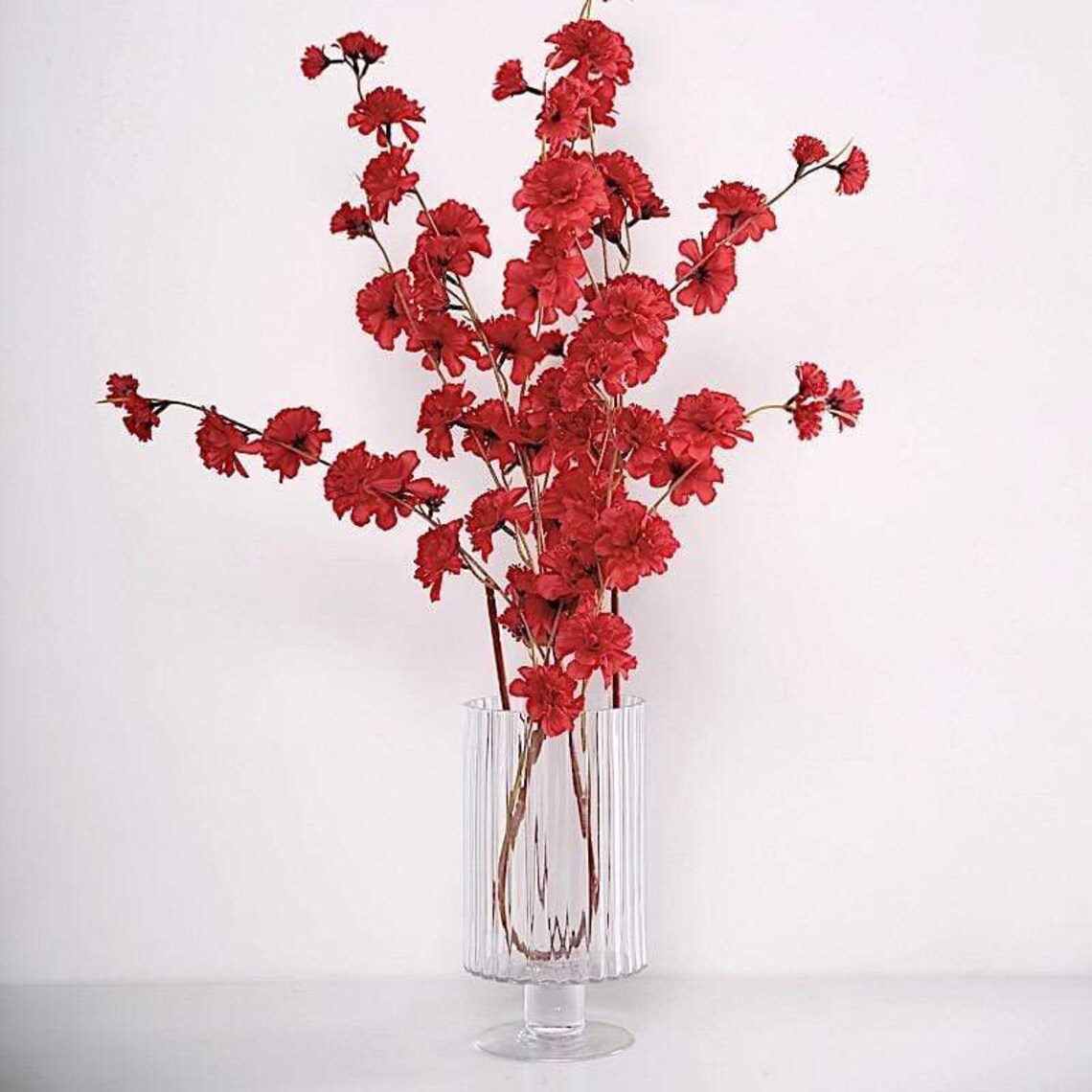 2 Red 42 in Long Stem Silk Carnation Artificial Flowers Sprays Etsy