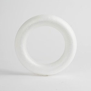 12 pcs 8" White Foam Wreath Rings