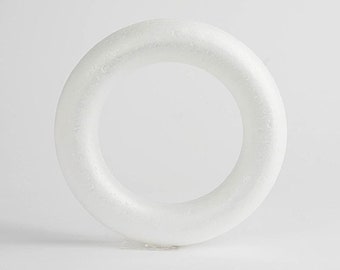 12 pcs 8" White Foam Wreath Rings