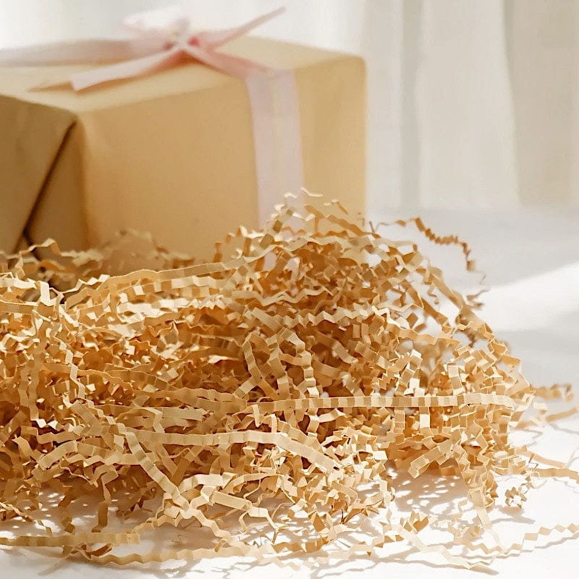 Natural 8 Oz Crinkle Cut Kraft Paper Shreds Basket and Gift Etsy