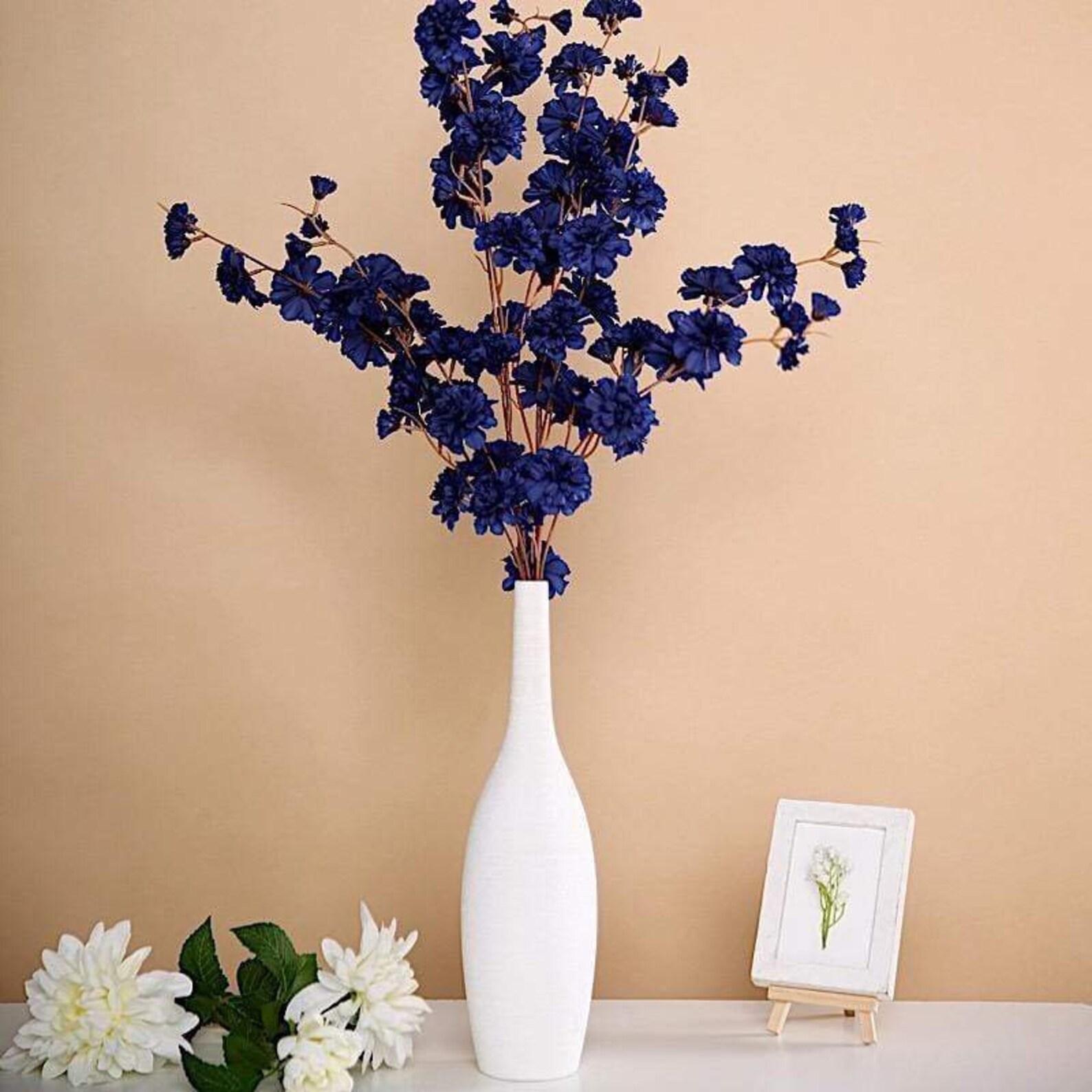 2 Navy Blue 42 in Long Stem Silk Carnation Artificial Flowers | Etsy