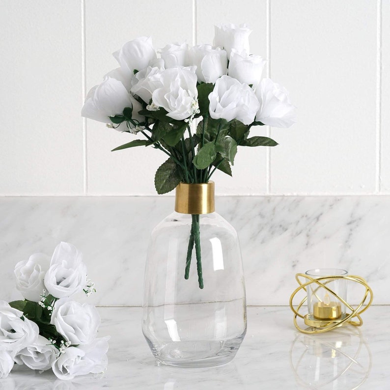 84 White Silk Rose Buds Artificial Flowers DIY Wedding Etsy