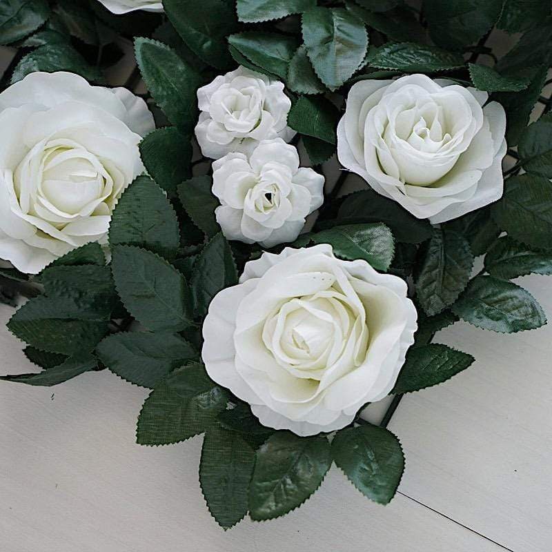 24x18 in White and Green Silk Rose Flowers Wall Backdrop Panel Etsy