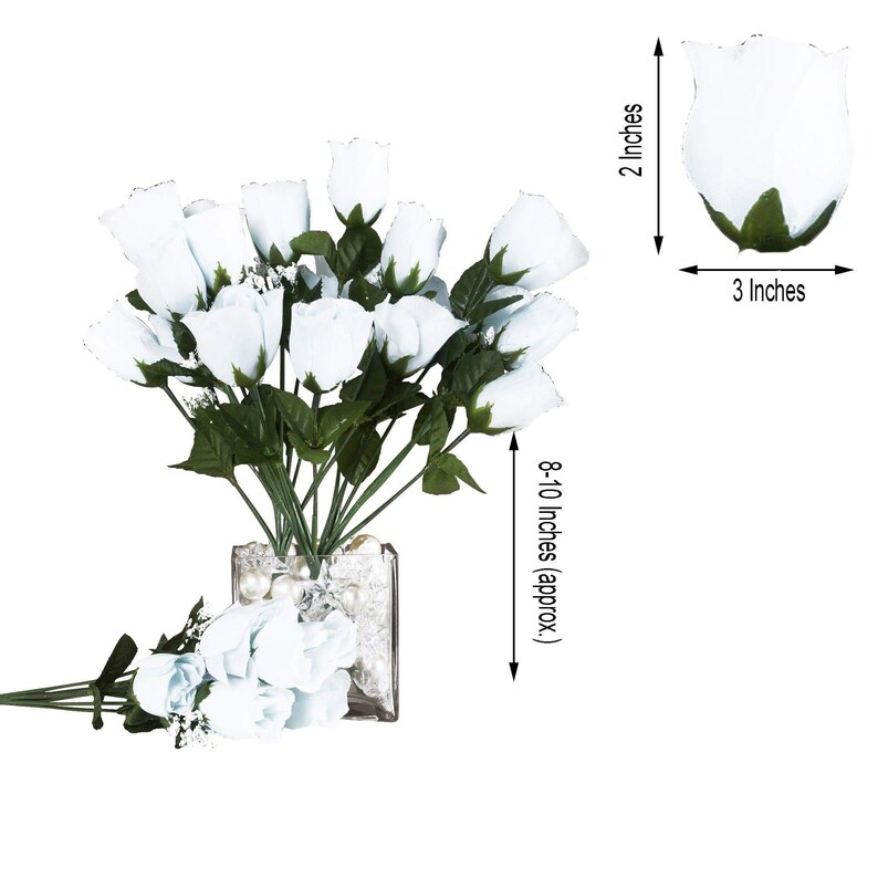 84 White Silk Rose Buds Artificial Flowers DIY Wedding Etsy