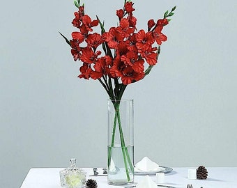 4x Pink Artificial Silk Faux Flower Single Stem 76cmGladiolus Wedding Home Decor