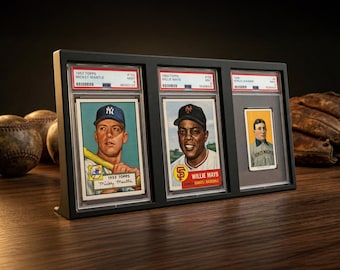 Graded Baseball Slab Display, 3-Slot Display Frame for Sports Cards, Fits PSA Beckett CGC TAG