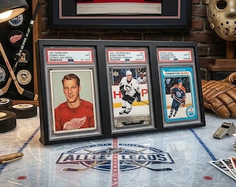 Graded Hockey Slab Display, 3-Slot Display Frame for Sports Cards, Fits PSA Beckett CGC TAG