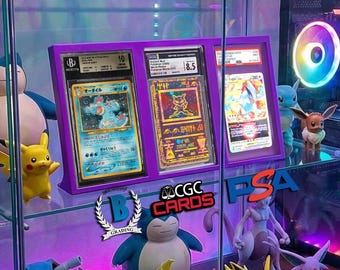 Graded 3 Card Display Frame PSA Beckett CGC - Lorcana, MTG, Pokemon, Magic The Gathering, Baseball, Basketball, Football, Digimon, Yu-Gi-Oh!