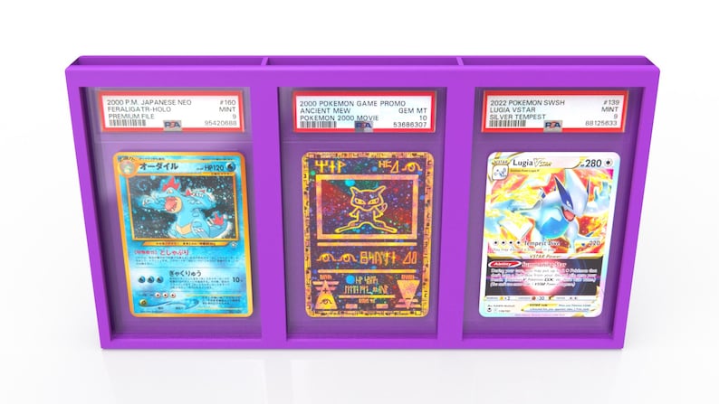 Graded 3 Card Display Frame PSA Beckett CGC - Lorcana, MTG, Pokemon, Magic The Gathering, Baseball, Basketball, Football, Digimon, Yu-Gi-Oh! image 3