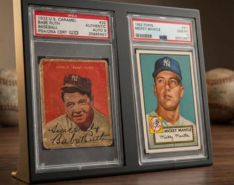 Graded Slab Display Frame for Baseball Cards, 2-Slot Display Frame for Sports Cards, Fits PSA Beckett CGC TAG
