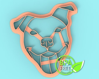 Pitbull Dog Cookie Cutter With Stamp Food Safe Bioplastic