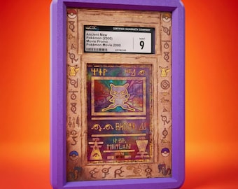 Ancient Mew Extended Artwork Graded Slab Display Pokemon Card Frame Magnetic and Wall Hanging