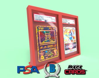 Graded 2 Card Display Frame PSA Beckett CGC - Lorcana, MTG, Pokemon, Magic The Gathering, Baseball, Basketball, Football, Digimon, Yu-Gi-Oh!