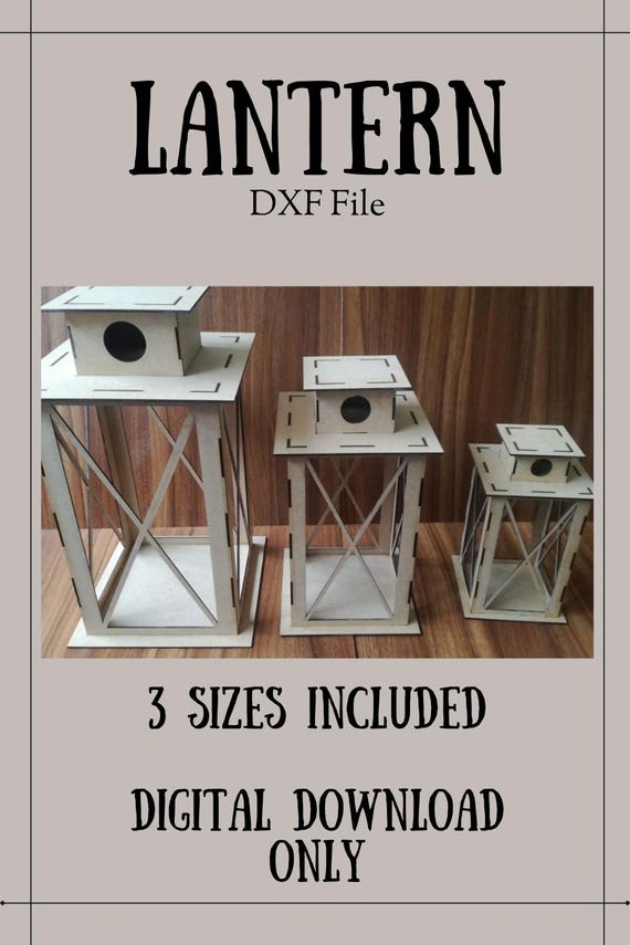 Laser Cut Lantern Template – 3mm MDF, 3 Sizes (Digital Download)