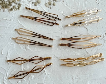 Kai| Gold Hair Clip-Gold Barrette-Simple Gold Hair Clip-Minimalist Hair Clip-Set of 2 Hair Clips-Gold Bobby Pins-Gold Hair Pins-Gold Metal