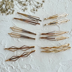 Kai| Gold Hair Clip-Gold Barrette-Simple Gold Hair Clip-Minimalist Hair Clip-Set of 2 Hair Clips-Gold Bobby Pins-Gold Hair Pins-Gold Metal