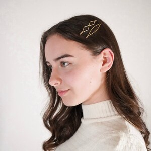 Liv Gold Hair Clip-Gold Barrette-Simple Gold Hair Clip-Hair Clip-Minimalist Hair Clip-Set of 4-Set-Gold Bobby Pin-Gold Metal Hair Clip image 2