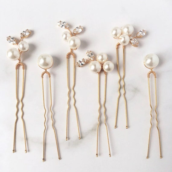 Poppy Bridal Pearl Pins-gold Pearl Bridal Hair Pins-pack of 3 Hair  Pins-silver-pearl Hair Pins-pearl Bobby Pins-wedding Hair Accessory 