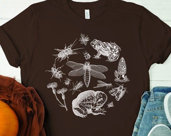 insect shirt, forestcore esthetische, bug shire, insectenliefhebber cadeau, insectenliefhebber shirt, cottagecore kleding, natuurshirt, insectenliefhebber
