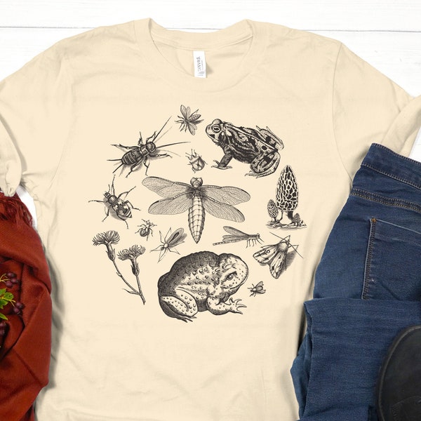 insect lovers shirt, insect shirt, bug tee, nature lover gift, insect print, entomology shirt, insect aesthetic, nature shirt, cottagecore