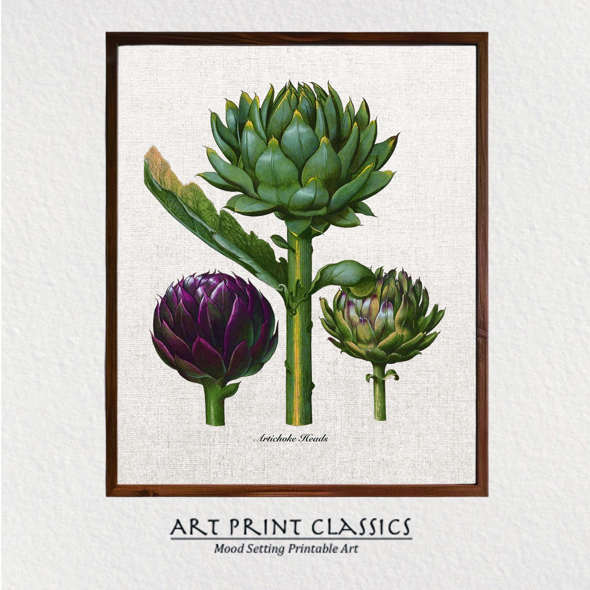 Poster Déco Mural ARTTOR – Artichaut Aquarelle – 40x50 Cm – Cuisine & Salon – Moderne