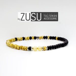 Citrine Mens Bracelet: Handmade Beaded Stretch Jewelry