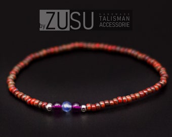 Agate Beaded Men's Bracelet: Minimalist Gemstone Jewelry